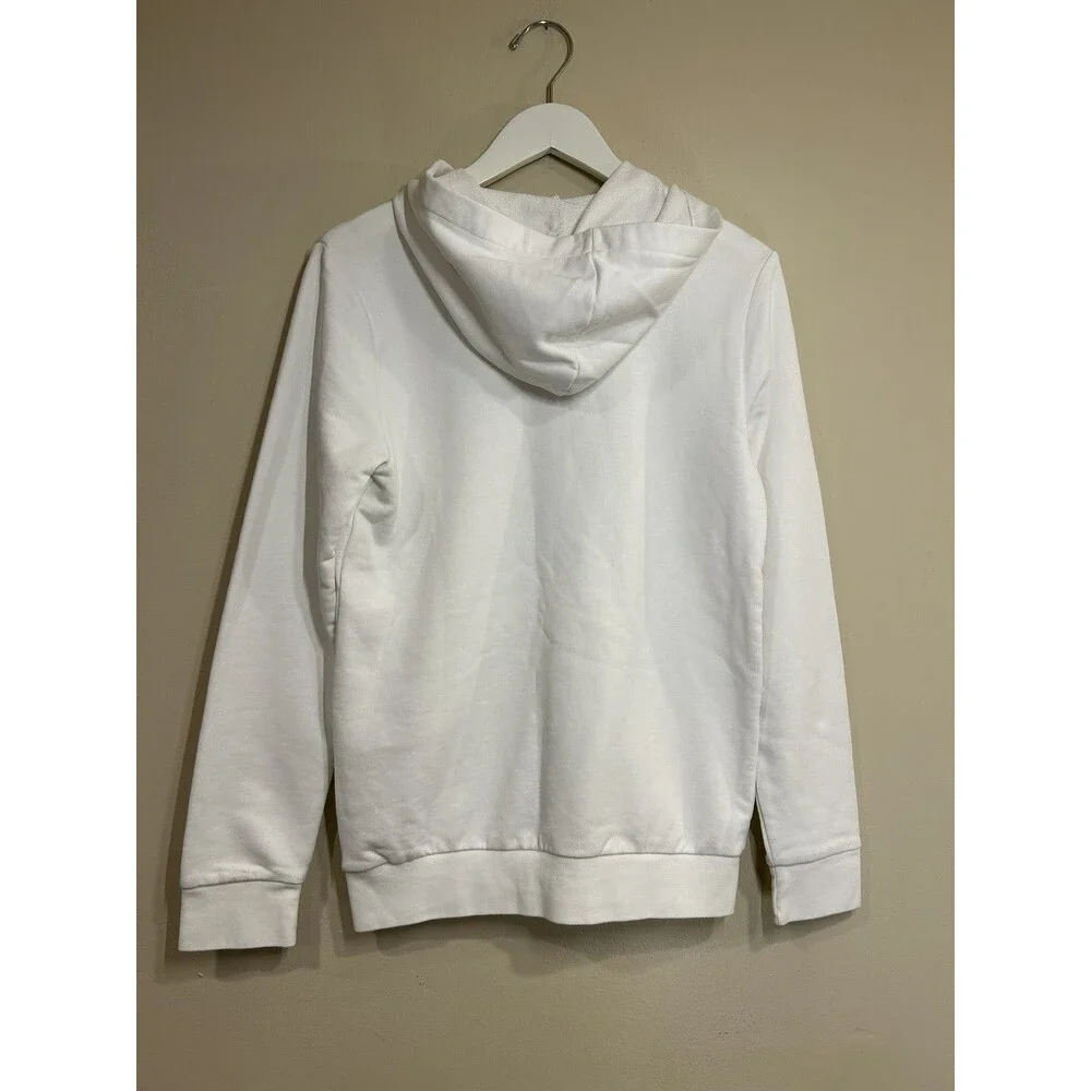 Real Madrid Adidas Youth Large DNA Athletic Pullover Hoodie White French Terry
